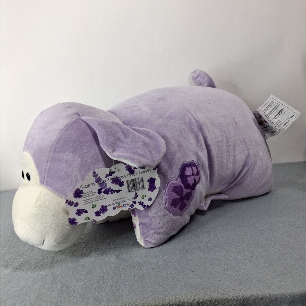 Pillow Pets Puffs Sweet Scented Lavender Lamb Purple Plush Toy Folding With Tag